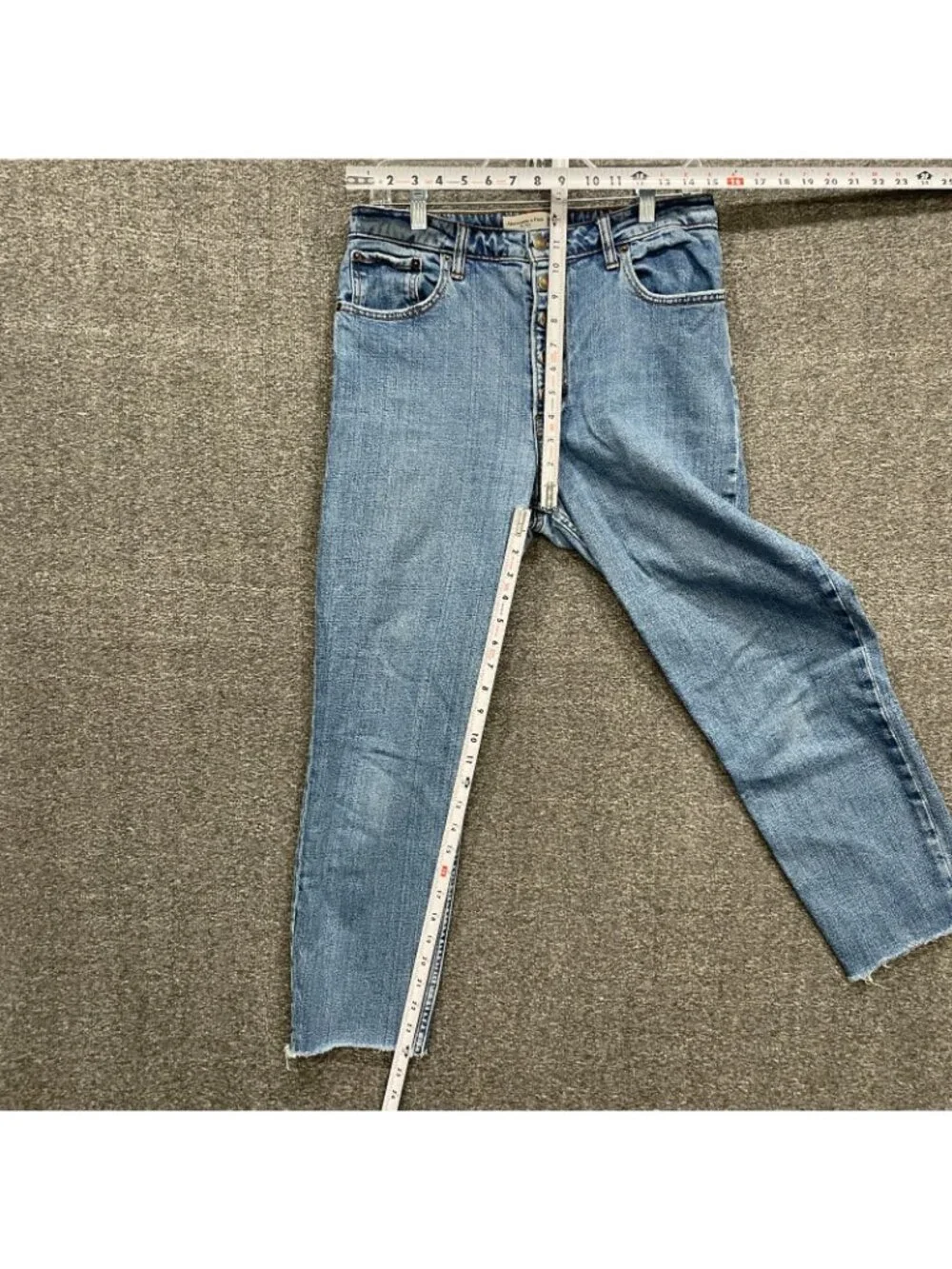 Abercrombie Fitch Curve Love Mom Jeans Womens 10 High Rise Button Fly Raw Hem
